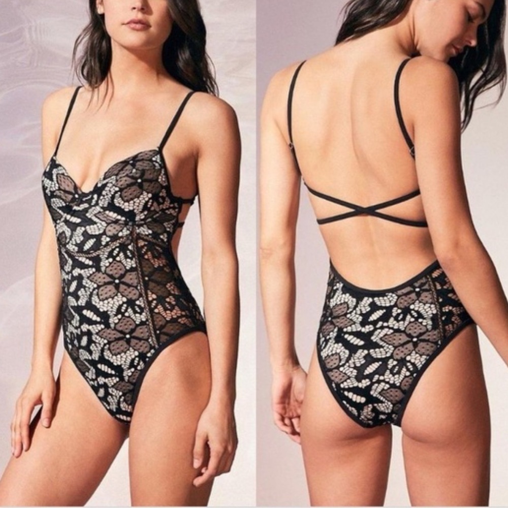 Revolve X Somedays Lovin Lace One piece Swimsuit. Size M